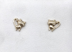 photo of 14karat yellow gold cat earrings item 001-315-00625
