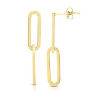 photo of 14 karat yellow gold paperclip drop earrings item 001-315-00674