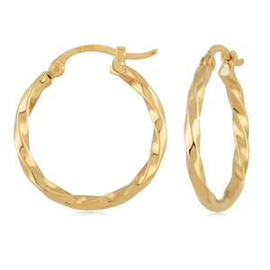 photo of 14 karat white gold  twisted tube hoop earrings item 001-315-00707
