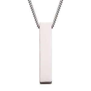 photo of Sterling silver Monolith engravable pendant with 24'' curb chain item 001-325-00154