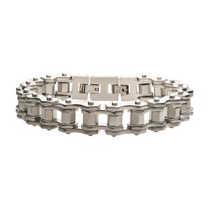 photo of Stainless Steel 13mm Bike Chain with Fold Over Clasp Bracelet, 8.5