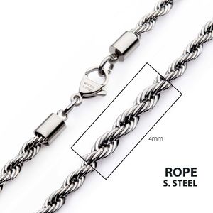 photo of 20'' Stainless Steel 4mm Rope Chain Necklace item 001-325-00189