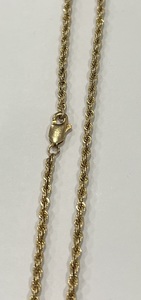 photo of 16'' 14 karat yellow gold 1.5mm rope chain item 001-330-01154