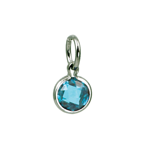 photo of Sterling silver synthetic March round 5mm birthstone charm item 001-410-00691