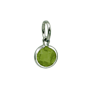 photo of Sterling silver synthetic August round birthstone charm item 001-410-00698