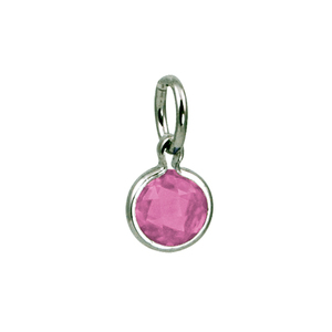 photo of Sterling silver synthetic October round birthstone charm item 001-410-00702