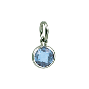 photo of Sterling silver synthetic December round birthstone charm item 001-410-00705