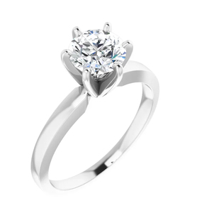 photo of Round 1.11 carat natural diamond with I1 clarity G/H color in 14 karat white gold solitaire ring item 001-421-00036