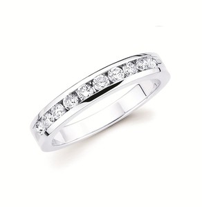 photo of 14 karat white gold 1/2 carat total diamond weight anniversary ring item 001-445-00114