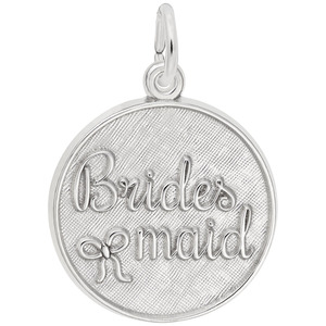 photo of Sterling Silver Bridesmaid disc charm (engravable) item 001-710-02859