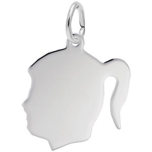 photo of Sterling silver Girl with ponytail charm item 001-710-03075