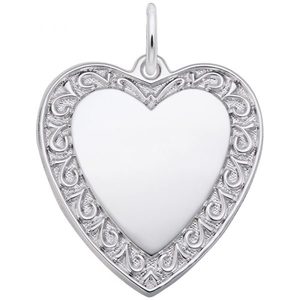 photo of Sterling silver Scroll Heart Charm item 001-710-03370