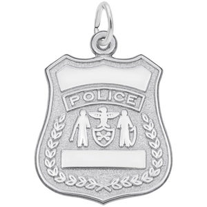photo of Sterling silver police badge charm item 001-710-03447
