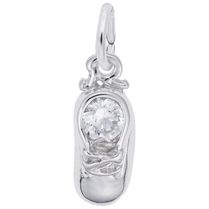 photo of Sterling silver April baby shoe charm item 001-710-03702