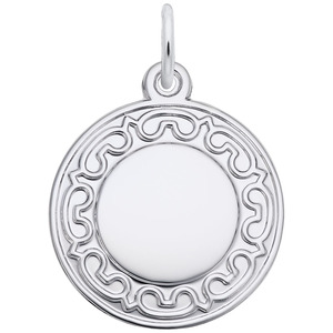 photo of Sterling silver round disc with edge item 001-710-03722