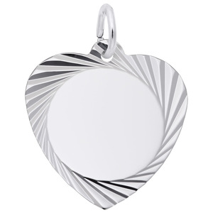 photo of Sterling silver engravable Heart Disc with edge item 001-710-03804