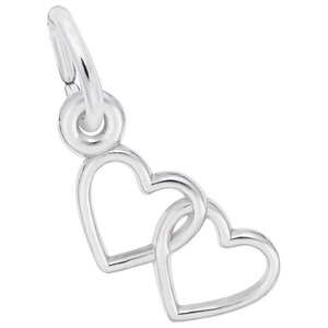 photo of Sterling silver double heart charm item 001-710-03941