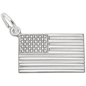 photo of Sterling silver American Flag engravable charm item 001-710-03955