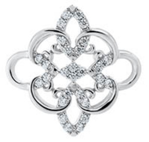 photo of Sterling silver medallion convertible clasp with CZs item 001-711-00046