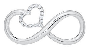 photo of Sterling silver eternal love clasp with white cz heart item 001-711-00052