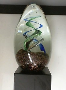 photo of Art glass sculpture (engravable plaque for base) item 001-920-00511