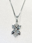 photo of 18'' sterling silver chain with whit topaz leaf pendant item 001-109-00307