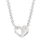 photo of Sterling silver 18'' heart pendant with diamond accent item 001-109-00315