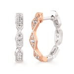photo of 14 kart rose gold and white gold reversible hoop earrings with 0.26 carat total diamond weight item 001-115-00677