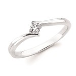 photo of Sterling Silver .07 carat diamond ring. item 001-120-00344
