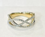 photo of 14 karat yellow gold fashion infinity diamond ring, .70 total diamond weight item 001-120-00383