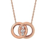 photo of 14 karat rose gold 18'' chain with .12 carat diamond Marriage Symbol necklace item 001-130-00634
