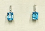 photo of Sterling silver blue topaz earrings with white topaz accents item 001-215-00960