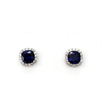 photo of Sterling silver glass September and CZ halo earrings item 001-215-00992