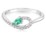 photo of 14 karat white gold Emerald and diamond ring item 001-220-00768