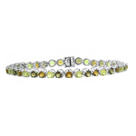photo of Sterling silver lemon citrine, citrine and cognac quartz gemstone bracelet item 001-225-00126