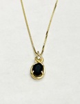 photo of 18'' baby box pendant with 10 karat yellow gold sapphire and diamond accent pendant2` item 001-230-01222