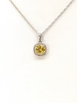 photo of Sterling Silver lab created November halo pendant with 18'' chain item 001-230-01315