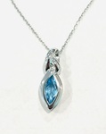 photo of Sterling silver blue topaz pendant on a 18'' chain item 001-230-01358