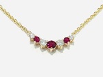 photo of 14 karat yellow gold ruby and diamond pendant on 18'' chain item 001-230-01364