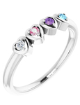 photo of Sterling silver mothers ring with 4 imitation colored stones item 001-410-00522