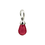 photo of Sterling silver slide-on synthetic July briolette birthstone charm item 001-410-00597