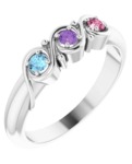 photo of Sterling mothers ring with 3 imitation colored stones item 001-410-00660