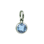 photo of Sterling silver synthetic December round birthstone charm item 001-410-00706