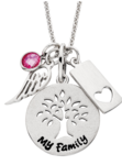 photo of 18'' sterling silver chain with My Family pendant, charms sold separately item 001-410-00708