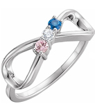 photo of Sterling mothers ring with 3 imitation colored stones item 001-410-00721