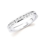 photo of 14 karat white gold channel set 1/3 carat total diamond weight anniversary band with 10 round diamonds with I1 clarity G/I color item 001-425-00098