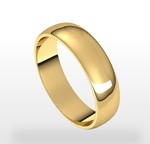 photo of 10 karat yellow gold 5mm light half round plain wedding band size 9 item 001-430-00812