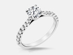 photo of 14 karat white gold engagement ring with 0.30 carat total diamond weight of accent (Center Stone Sold Separately) item 001-500-00005