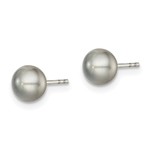photo of Sterling silver 8mm gray freshwater pearl earrings item 001-615-00599