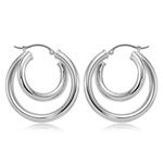 photo of Sterling silver double hoop earrings item 001-704-00213